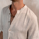 Camisa Lino manga corta cuello Mao