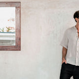 Camisa Lino manga corta cuello Mao
